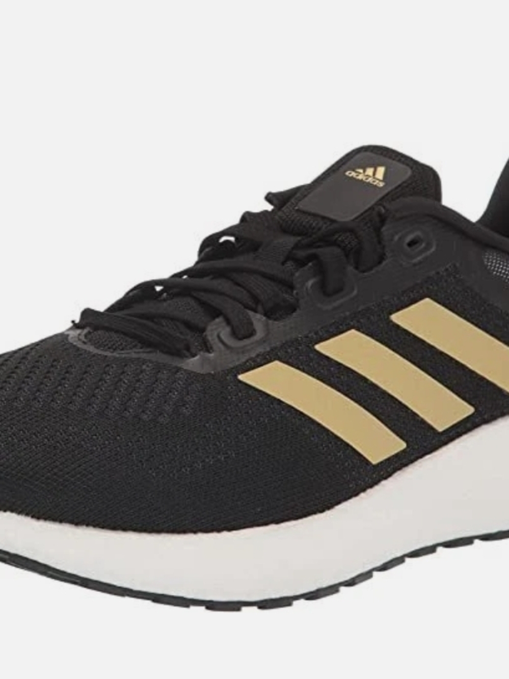 Adidas Black Running Shoe with Gold Stripes